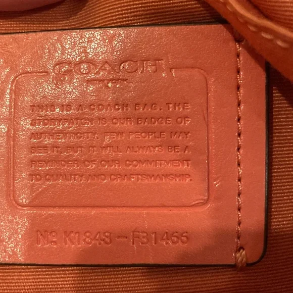 COACH Mini Emma Crossbody Satchel Pebble Leather F31466 Coral & Matching Wallet - Picture 9 of 14